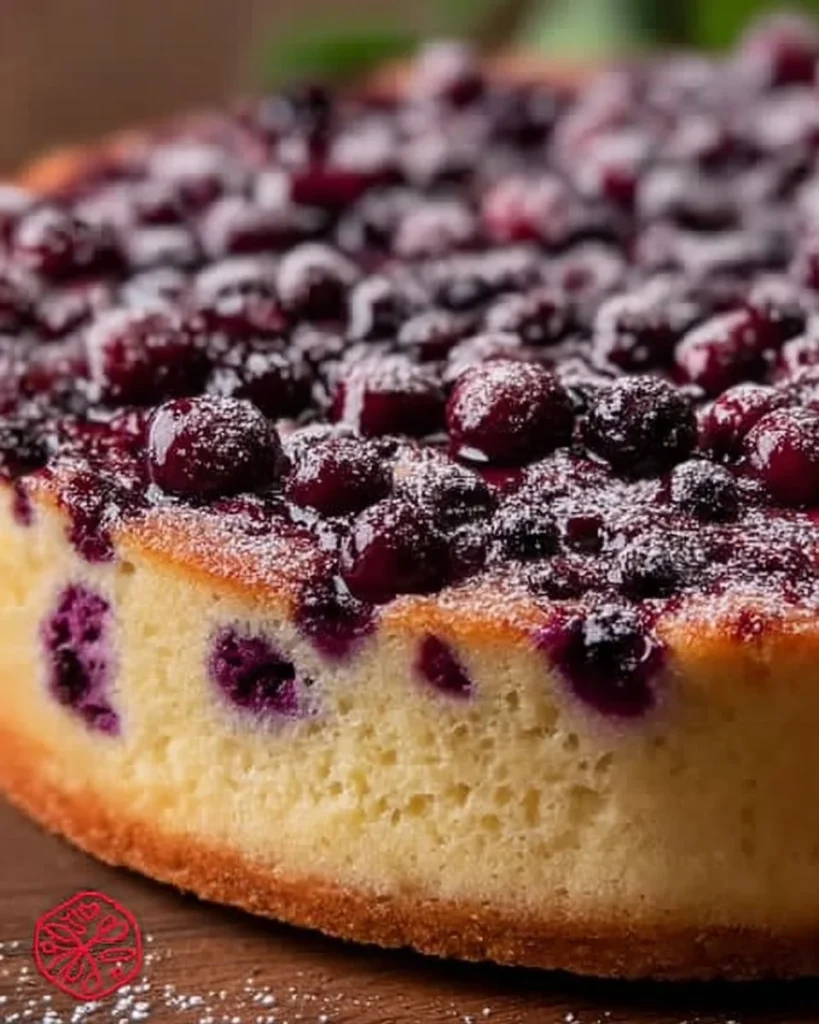 Leckerer finnischer Blaubeerkuchen mit frischen Blaubeeren