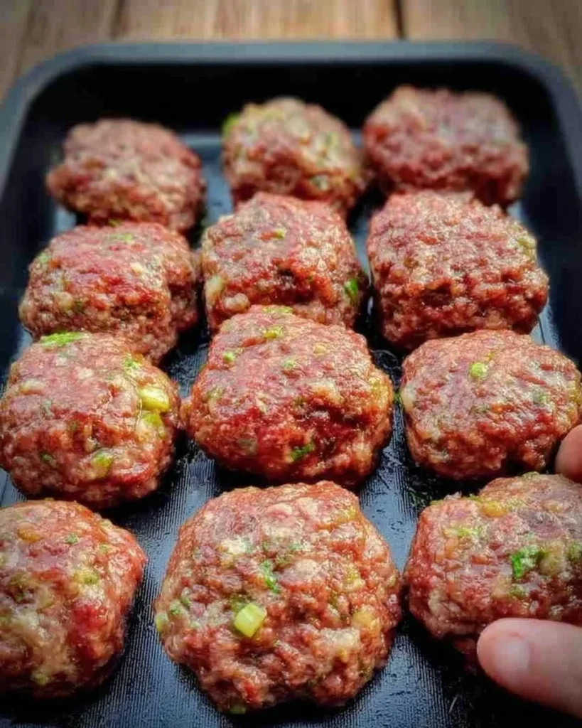 Frikadellen aus dem Backofen auf einem Teller serviert