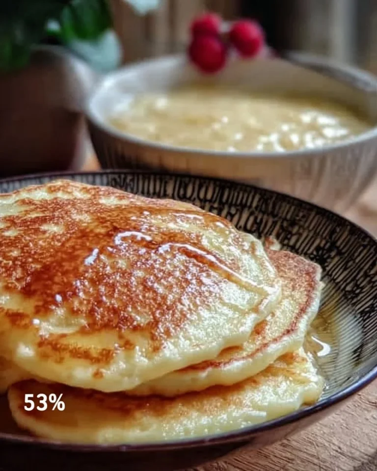 Gesunde Apfel-Joghurt-Pfannkuchen auf einem Teller serviert