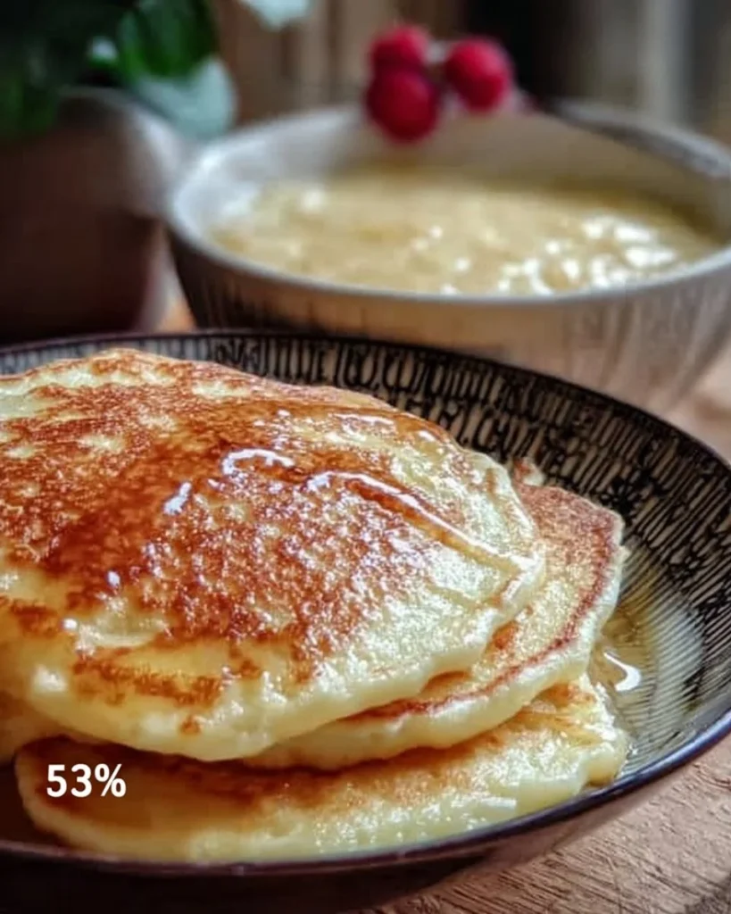 Gesunde Apfel-Joghurt-Pfannkuchen auf einem Teller serviert