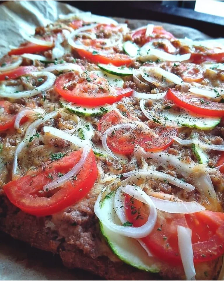 Saftige Hackfleischpizza mit frischen Zutaten und unwiderstehlichem Geschmack