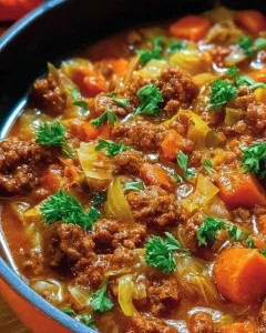 Herzhafter Wirsing-Hackfleisch-Eintopf mit frischen Zutaten