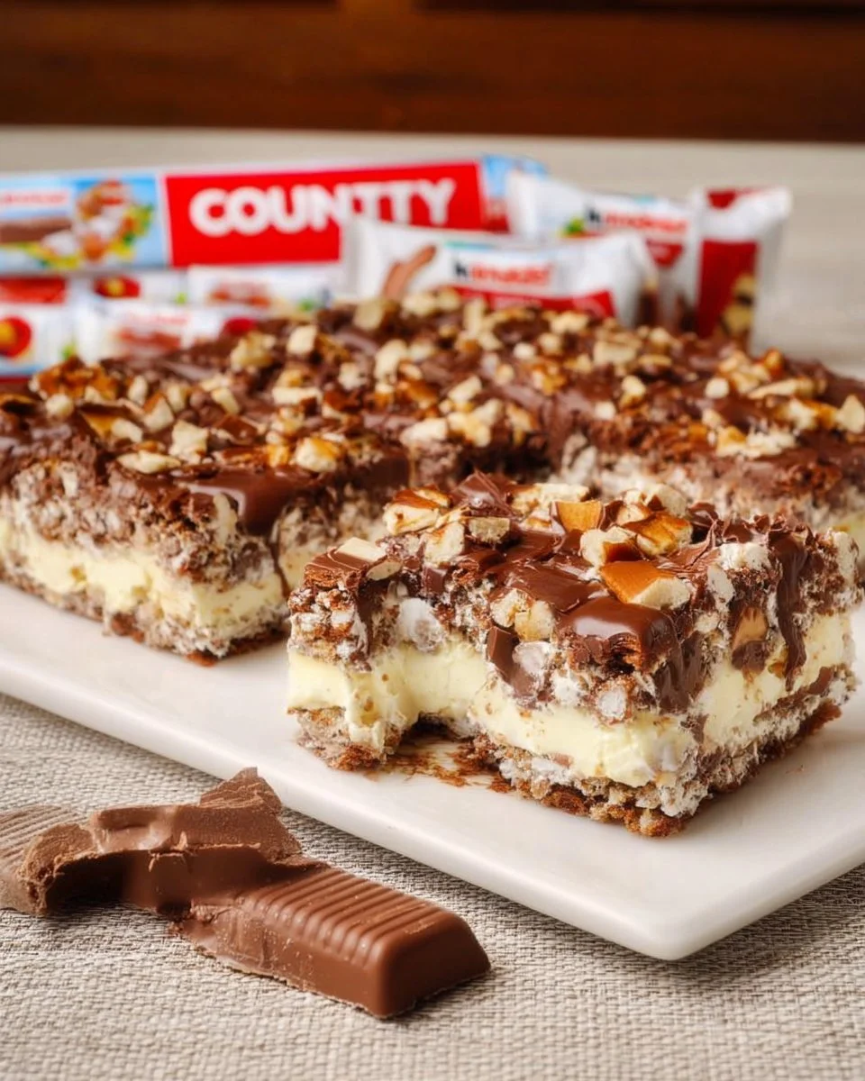 Leckere Kinder Country Cake ohne Backen, schnell und einfach zubereitet.