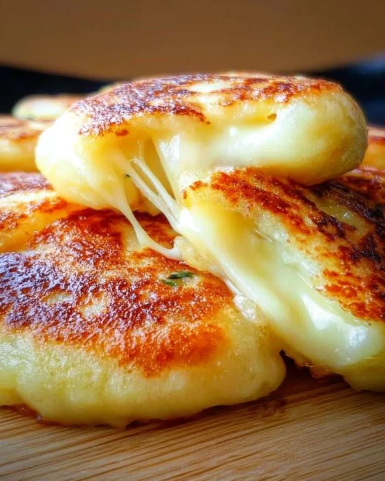 Knoblauch Kartoffelfrikadellen gefüllt mit Schmelzkäse auf einem Teller