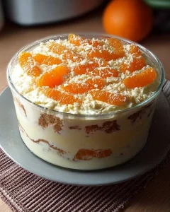 Leckeres Mandarinen-Tiramisu mit frischen Mandarinen und sahniger Creme.