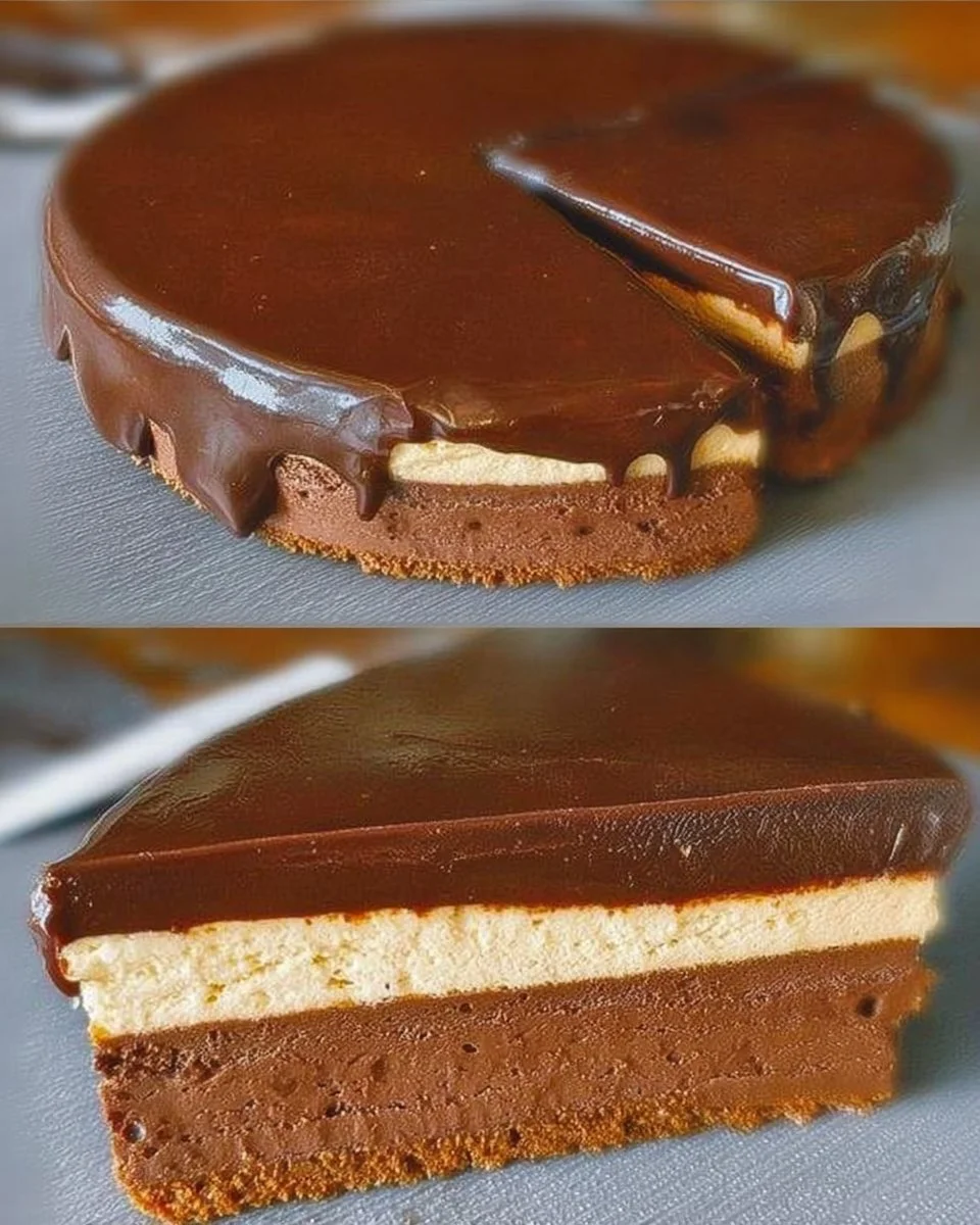 Leckere Nutella Torte ohne Backen auf einem Tisch angerichtet