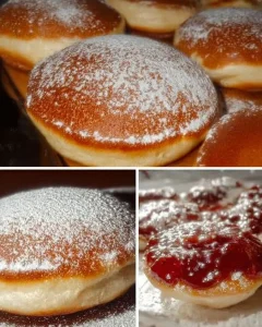 Pfannkuchen aus dem Ofen mit Pflaumenmus und Nutella auf einem Teller