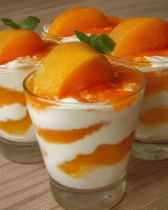 Pfirsich Sahnetraum – ein verführerisches Dessert mit Pfirsichen und Sahne