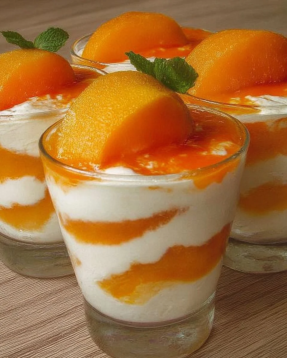 Pfirsich Sahnetraum – ein verführerisches Dessert mit Pfirsichen und Sahne