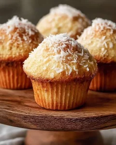 Raffaello-Muffins mit Kokos und Mandeln auf einem Teller