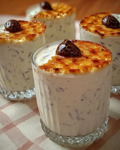 Süße Schaumkusscreme auf einem Teller präsentiert