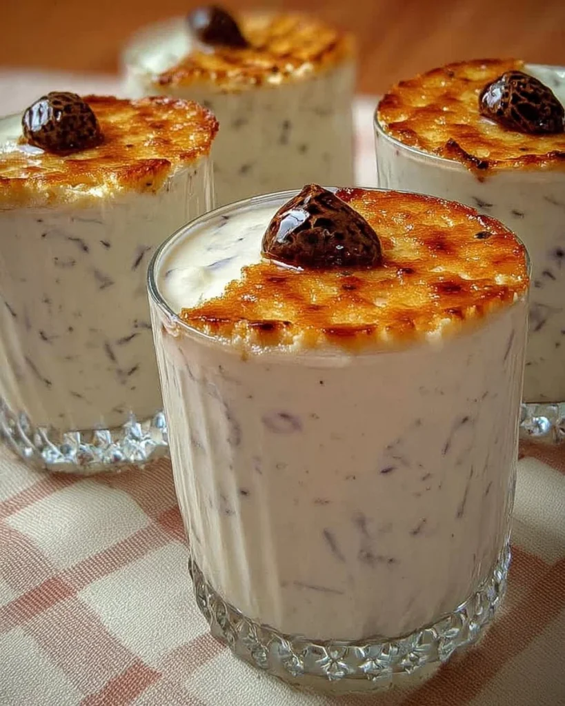 Süße Schaumkusscreme auf einem Teller präsentiert