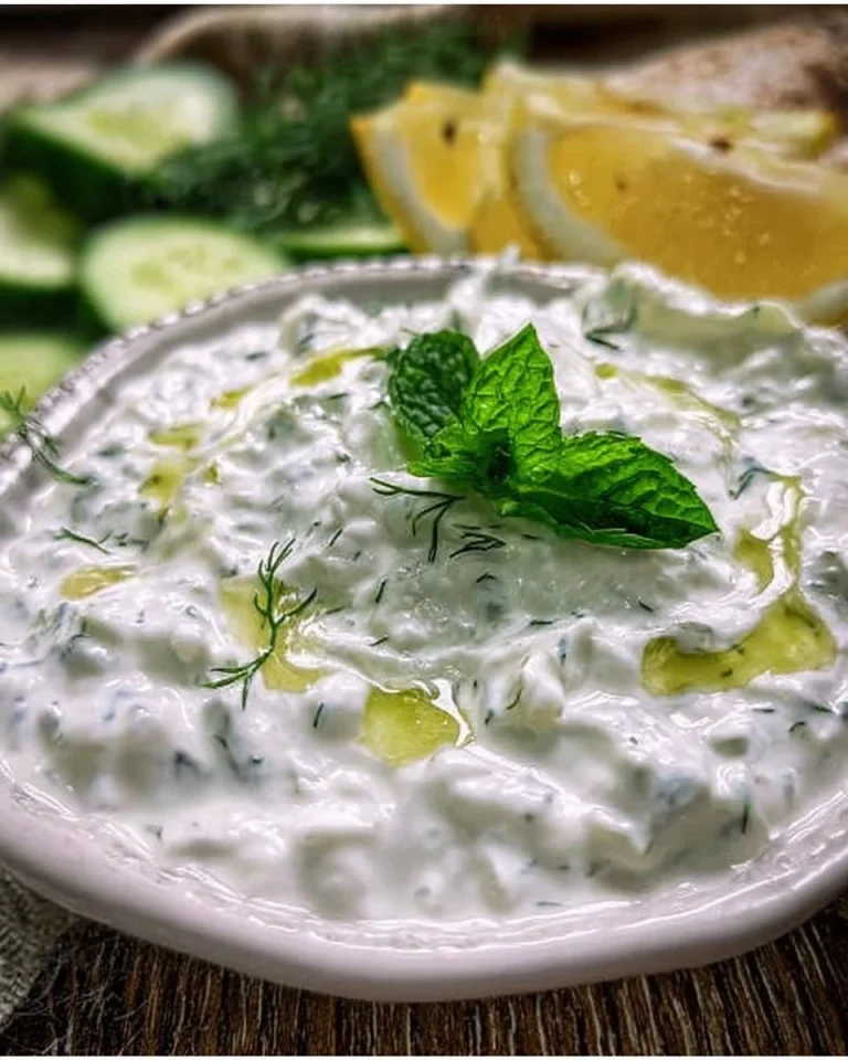 Leckeres Tzatziki, das nach Originalrezept zubereitet wurde.