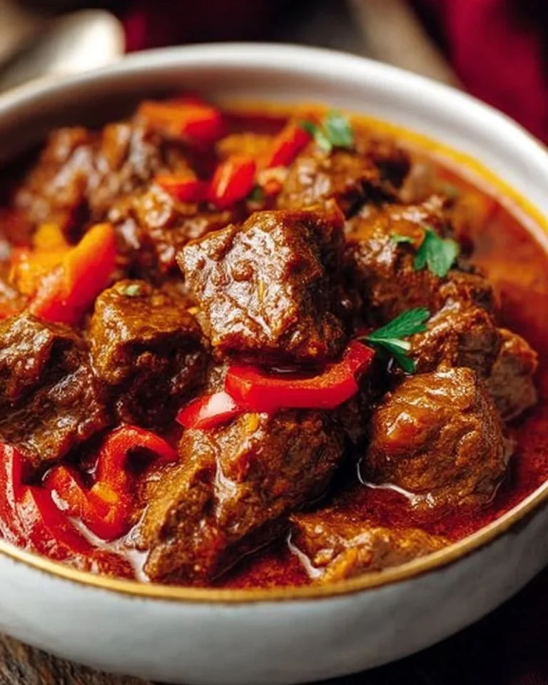 Ungarisches Paprika-Gulasch mit Paprika und zartem Fleisch