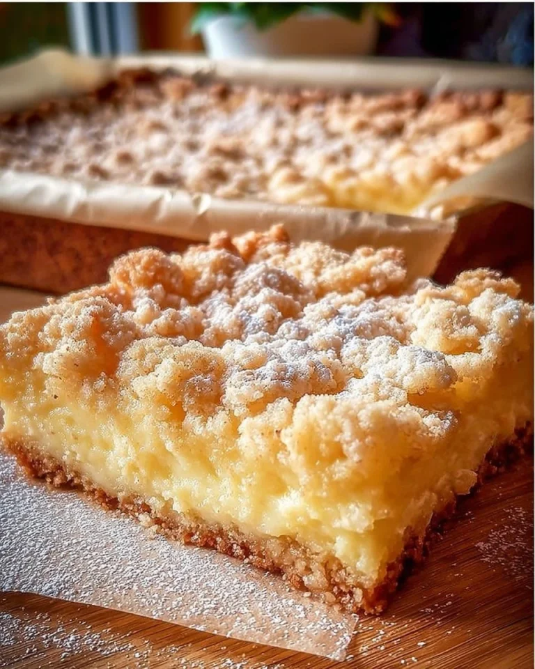 Vanillepudding-Streuselkuchen vom Blech mit knusprigem Streuselteig