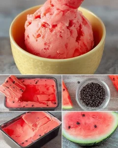 Erfrischendes Wassermeloneneis in einer Eistüte, perfekt für den Sommer