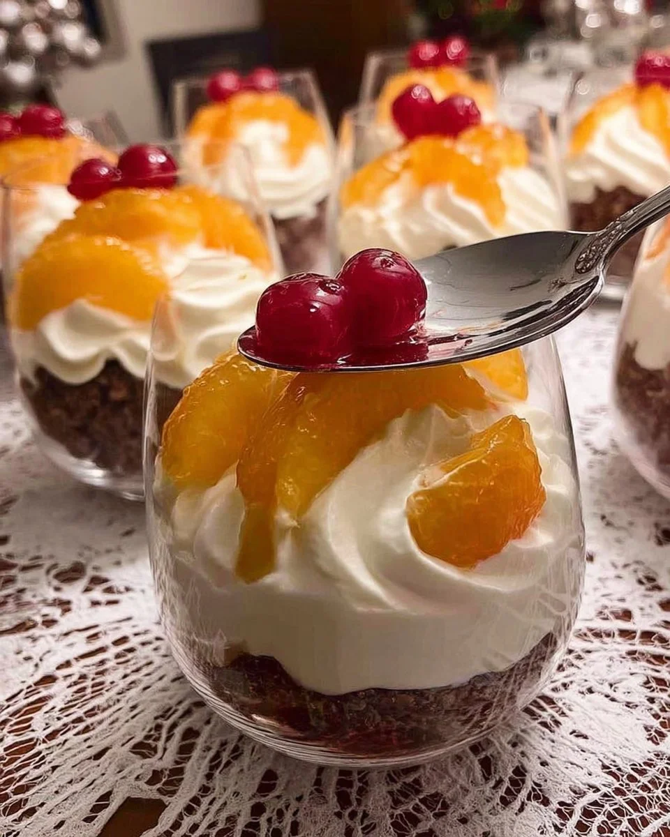 Weihnachtliches Dessert mit festlichem Dekor und köstlichen Zutaten