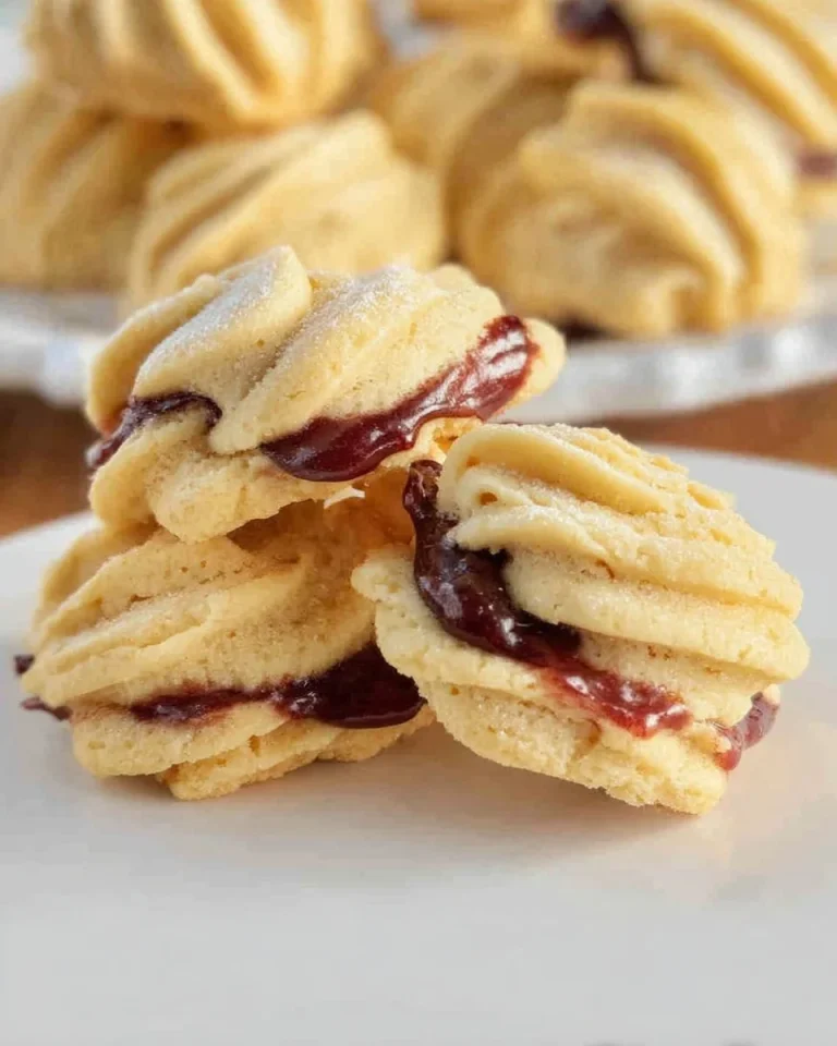 Ein Teller voller frisch gebackener Wiener Plätzchen in verschiedenen Formen und Dekorationen