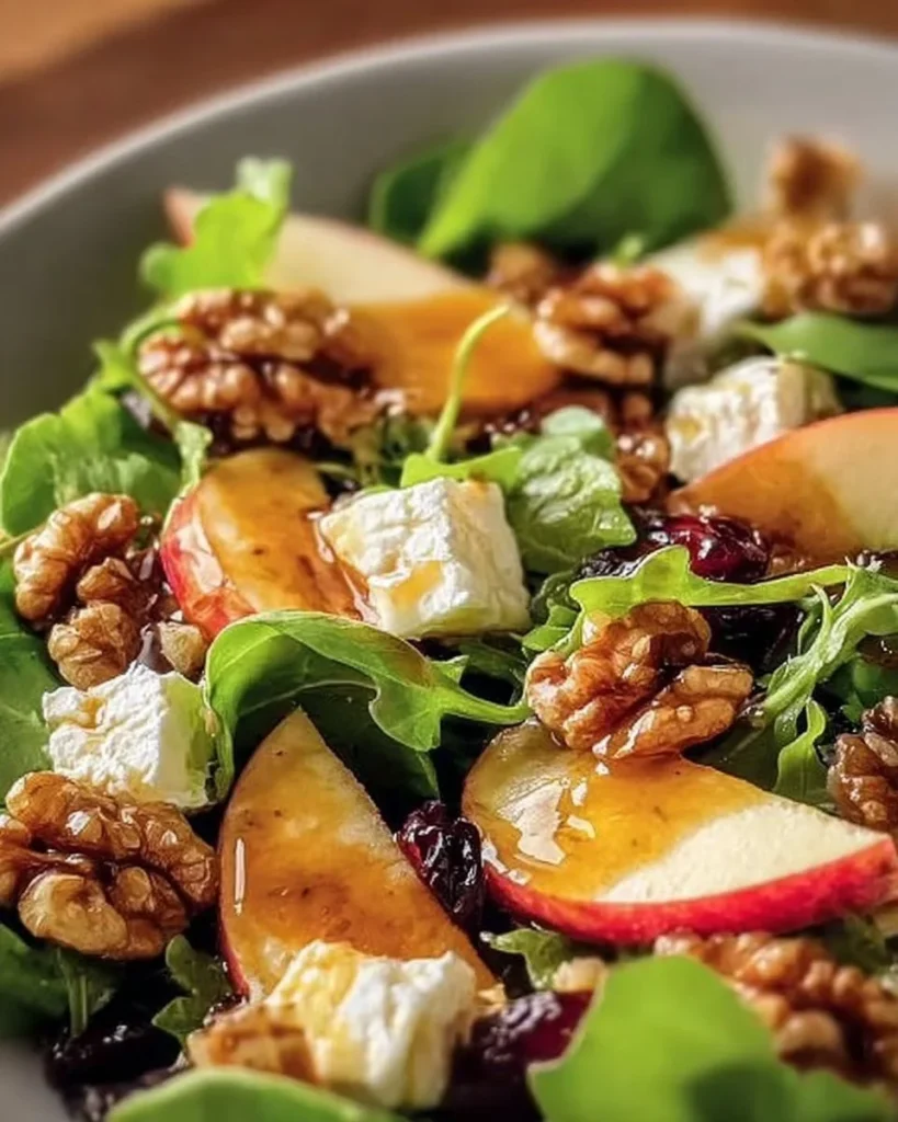 Apfel-Walnuss-Salat mit frischen Äpfeln und knusprigen Walnüssen