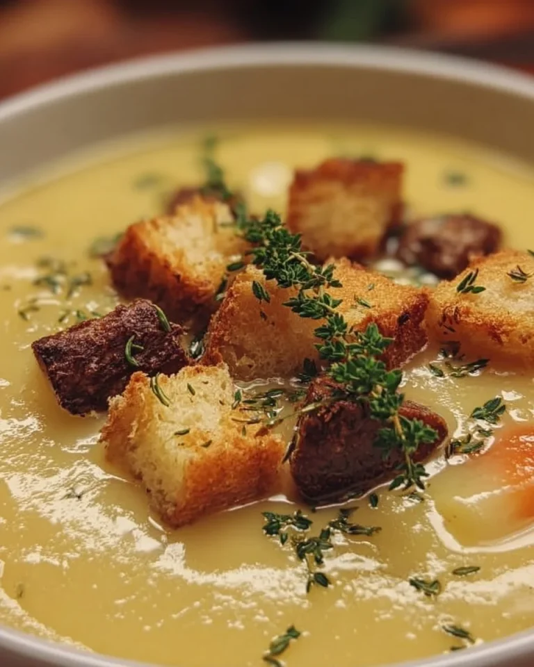 Schüssel mit Biersuppe, ein traditionelles und schmackhaftes Gericht mit Bier