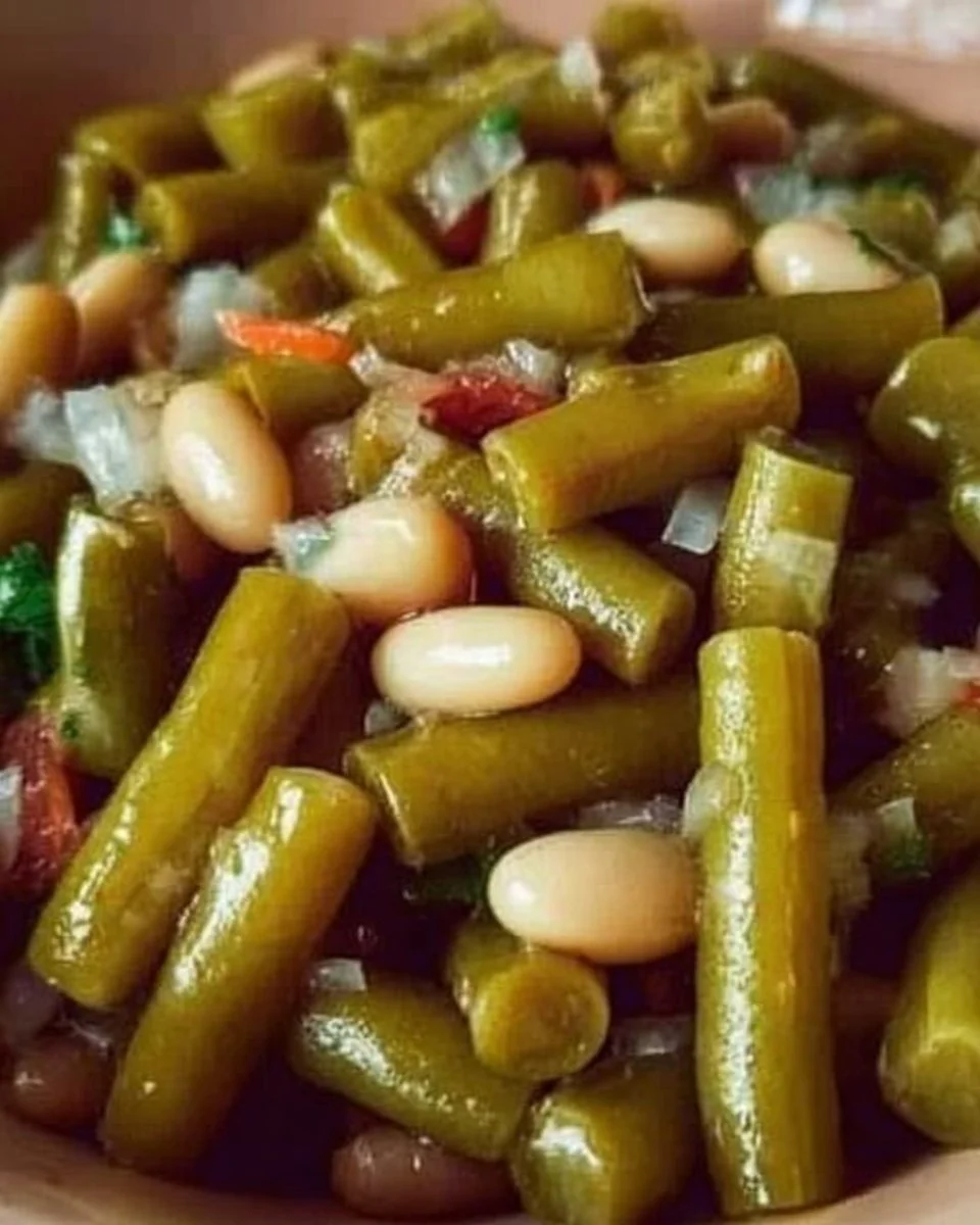 Leckerer Bohnensalat mit frischen Zutaten auf einem Teller