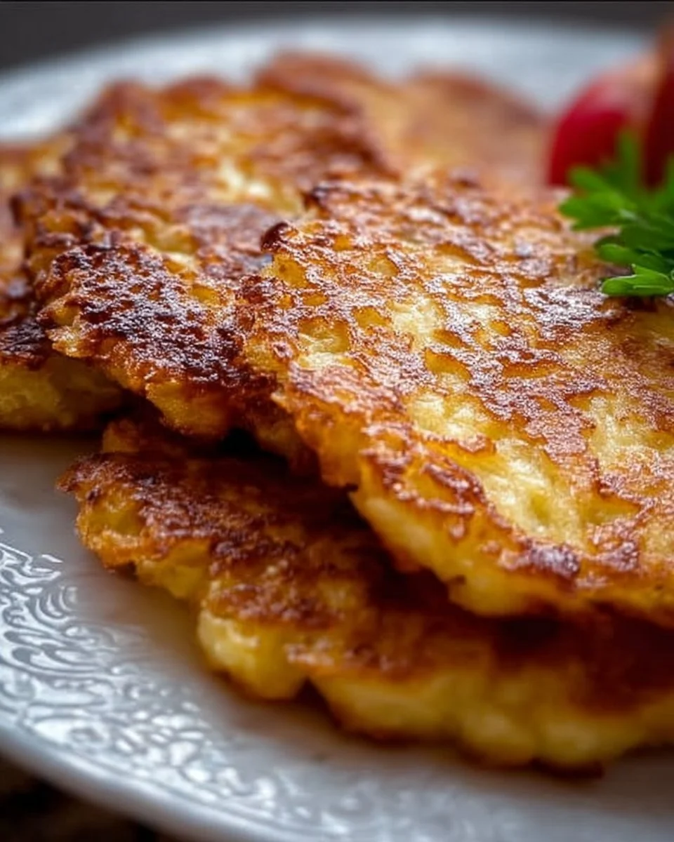 Leckere Deutsche Kartoffelpuffer auf einem Teller serviert