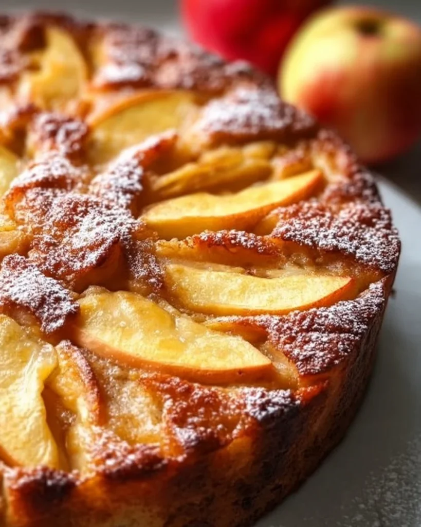 Saftiger deutscher Apfelkuchen mit frischen Äpfeln und leckerem Teig