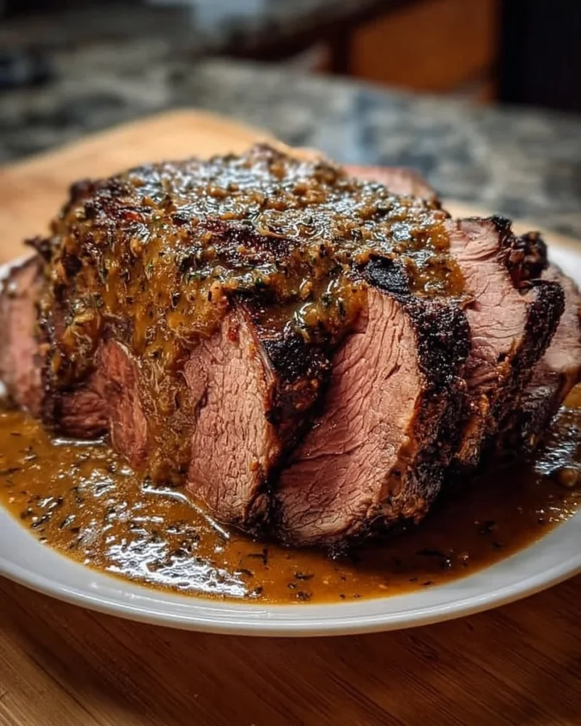 Festtagsbraten auf einem eleganten Tisch mit festlicher Dekoration