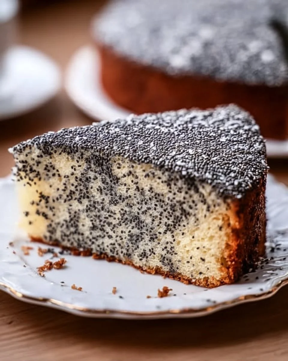 Hausgemachter Mohnkuchen mit einer knusprigen Kruste und saftigem Mohnfüllung