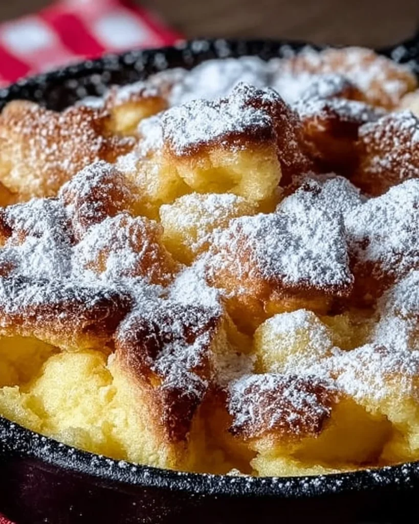 Leckerer Kaiserschmarrn aus der Heißluftfritteuse serviert in einer Schüssel