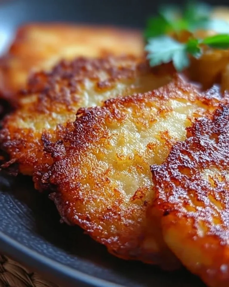 Knusprige Kartoffelpuffer mit Apfelmus serviert auf einem Teller