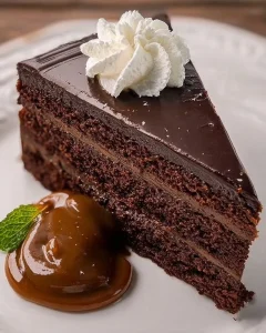Klassische Sachertorte, ein reichhaltiges Schokoladendessert aus Österreich