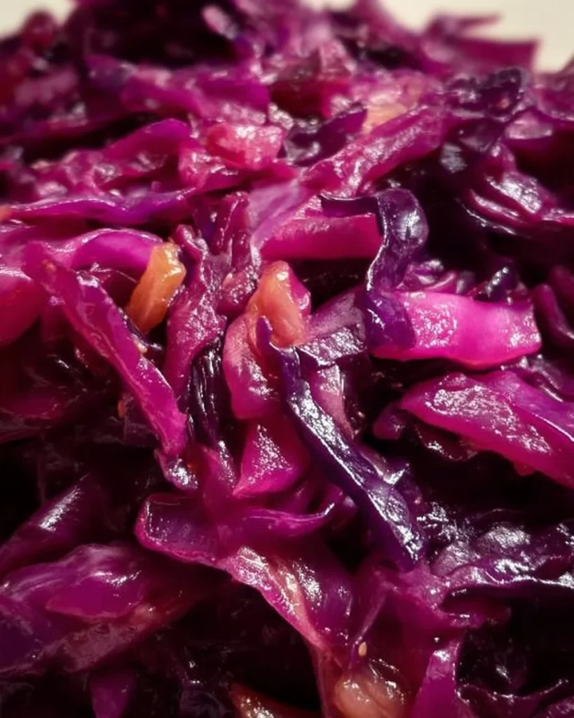 Schüssel mit klassischem Rotkohl, der traditionellen Beilage zur deutschen Küche