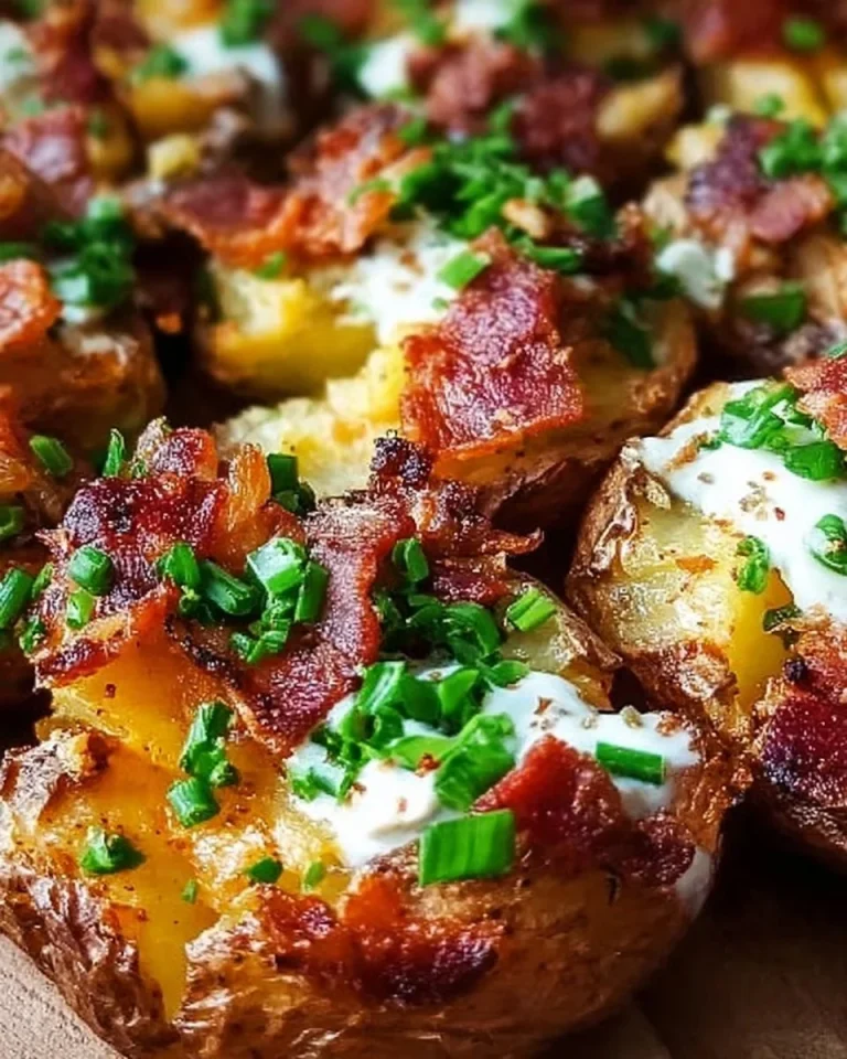 Knusprige zerdrückte gefüllte Kartoffeln als köstliches Gericht