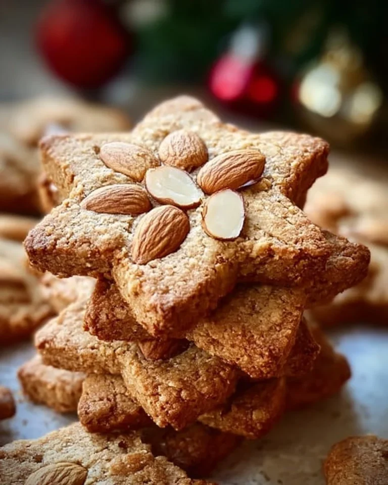 Leckere Mandelspekulatius Kekse auf einem Teller, festliche Gewürzleckerei