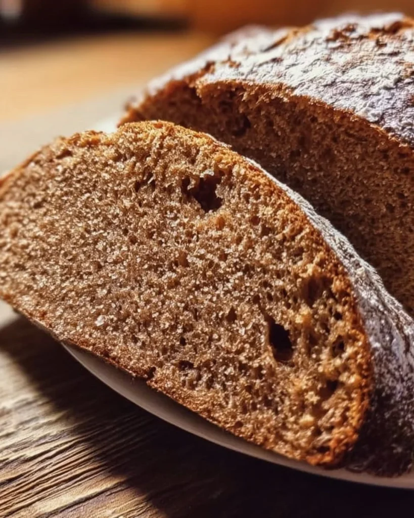 Frisch gebackenes Roggenbrot auf einem Holzbrett