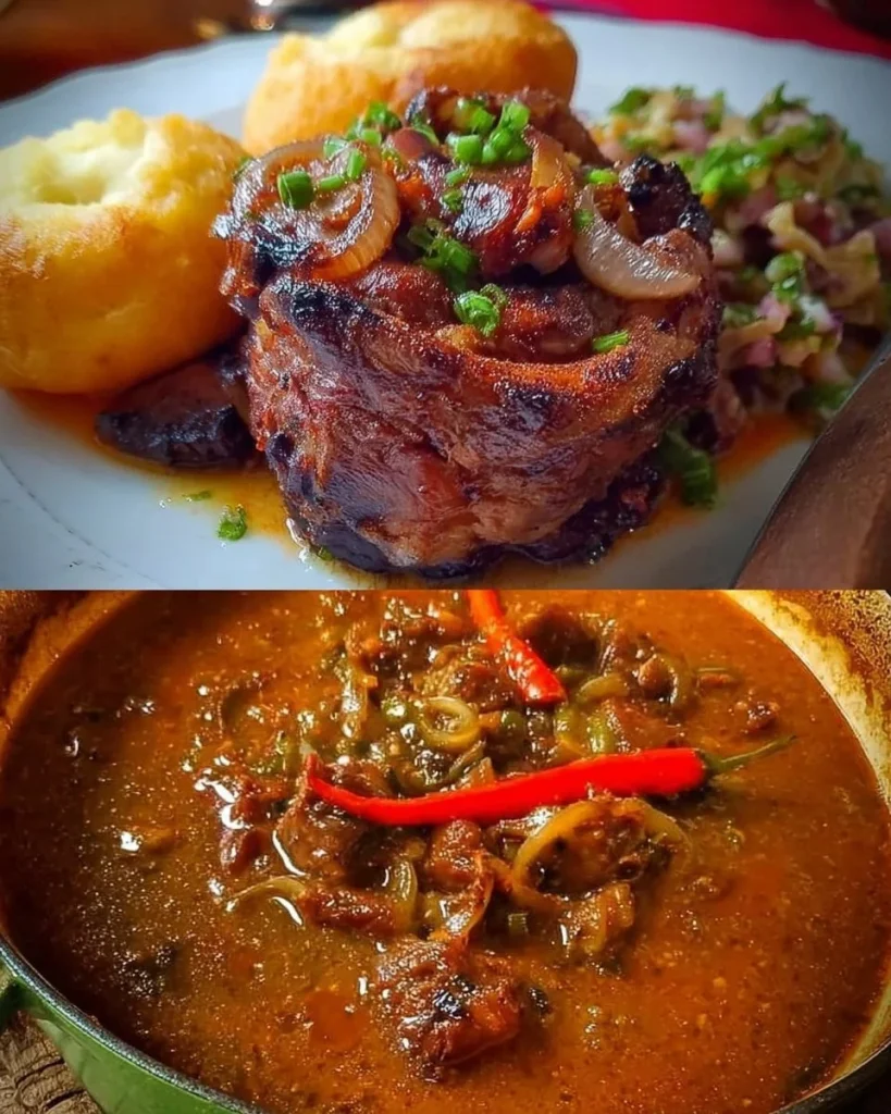 Herzhafter Rouladentopf mit Rinderrouladen und Gemüse.