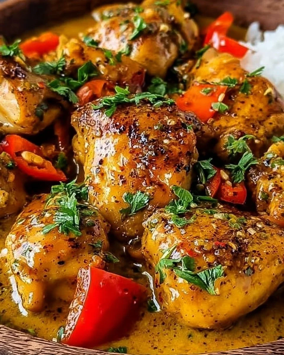 Scharfes brasilianisches Kokos-Hähnchen mit aromatischen Gewürzen