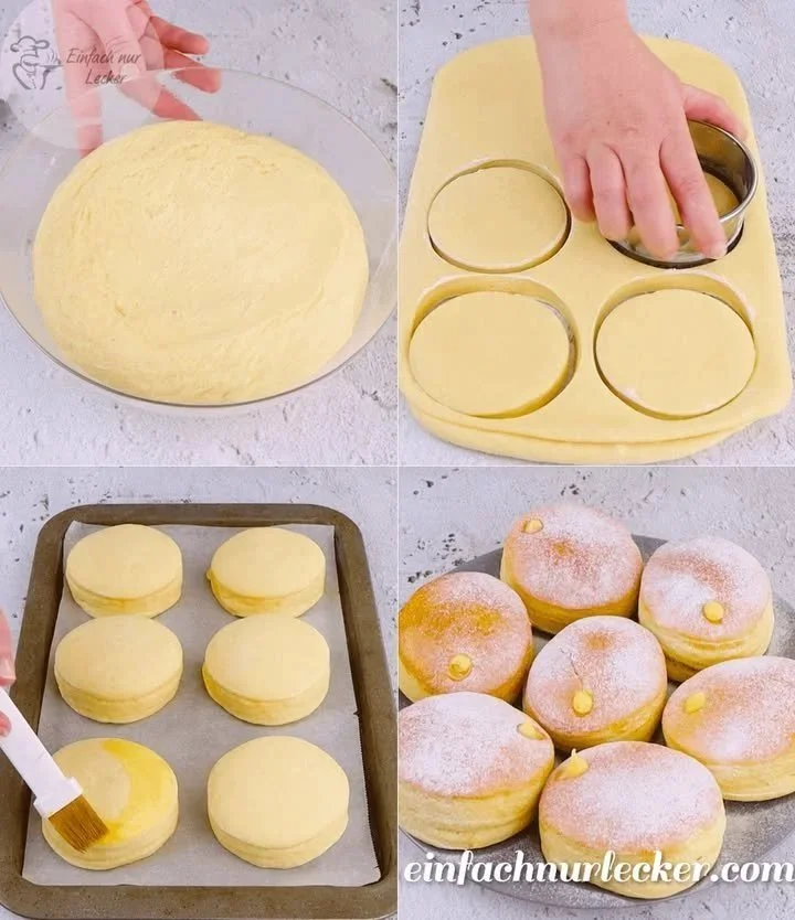 Leckere Backbomben mit Sahne auf einem Teller