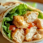 Knuspriger Chicken-Ranch-Snack-Wrap mit frischen Zutaten und leckerer Soße